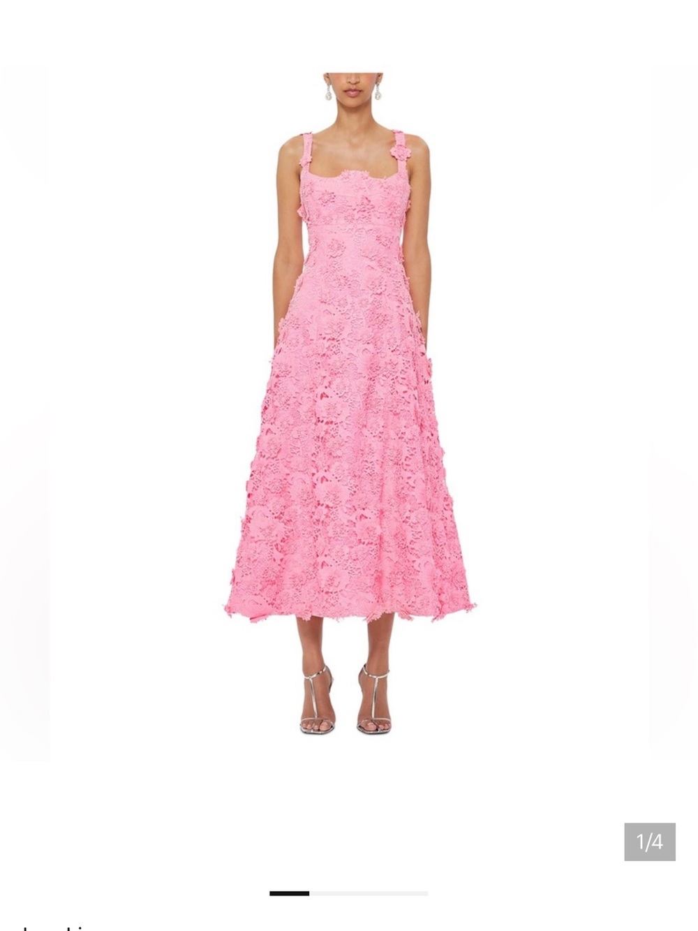 Leo Lin
LEO LIN Odette Lace Midi Dress Pink Bubblegum A-Line Sleeveless